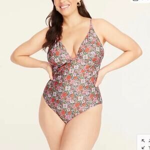 J Crew - Liberty - Plunge One-Piece - Meadow Song - Size 2